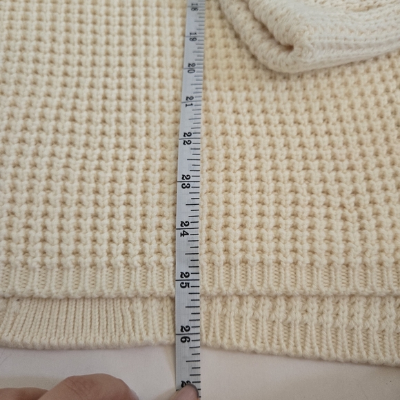 525 America Cream Shaker Turtleneck Sweater cotton knit oversized fit sz Sm - Picture 10 of 11